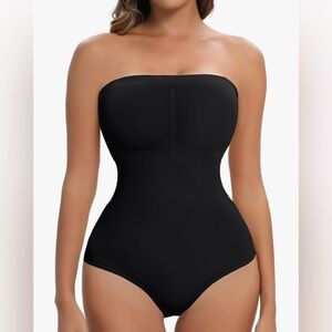 I14 NIB Lenashape Strapless Adjustable Straps Shapewear Thong Bodysuit - Size: L